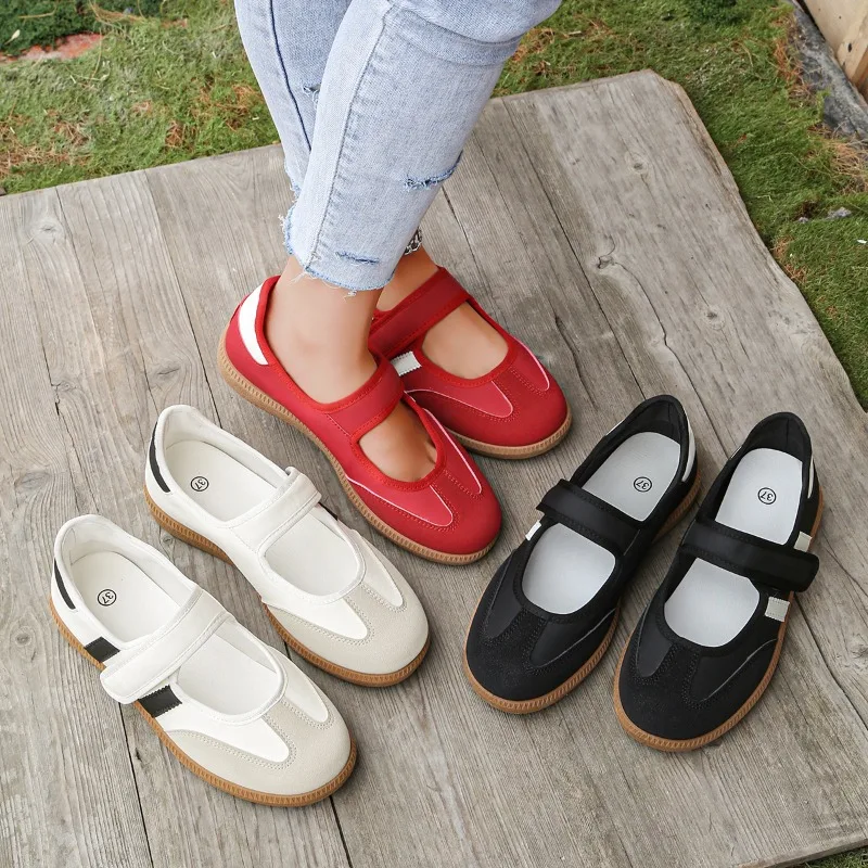 Women's Sports Shoes New Striped Shallow Mouth Soft Soled Loafers Comfortable Casual Shoes_voghion.com