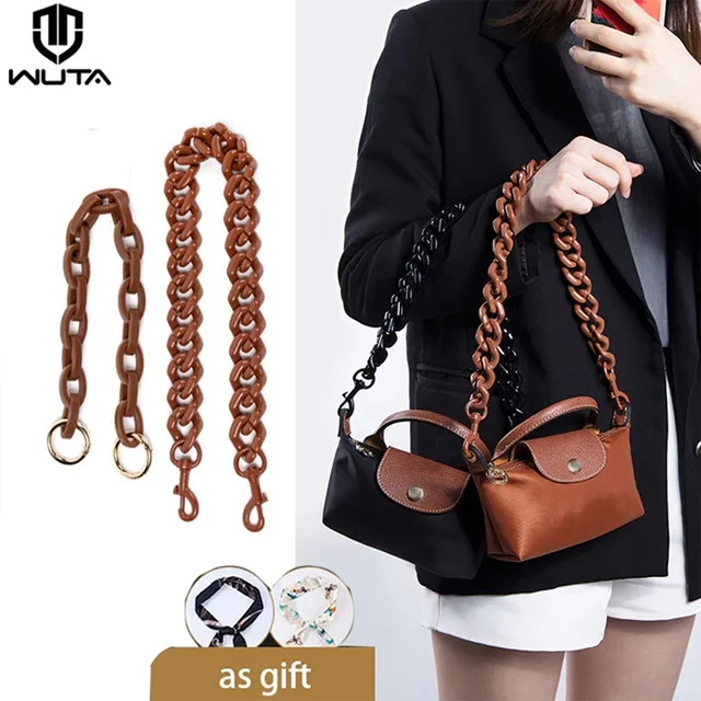 22 Resin Chain Shoulder Strap | Resin & Chain Bag Straps Black/Gold Hardware