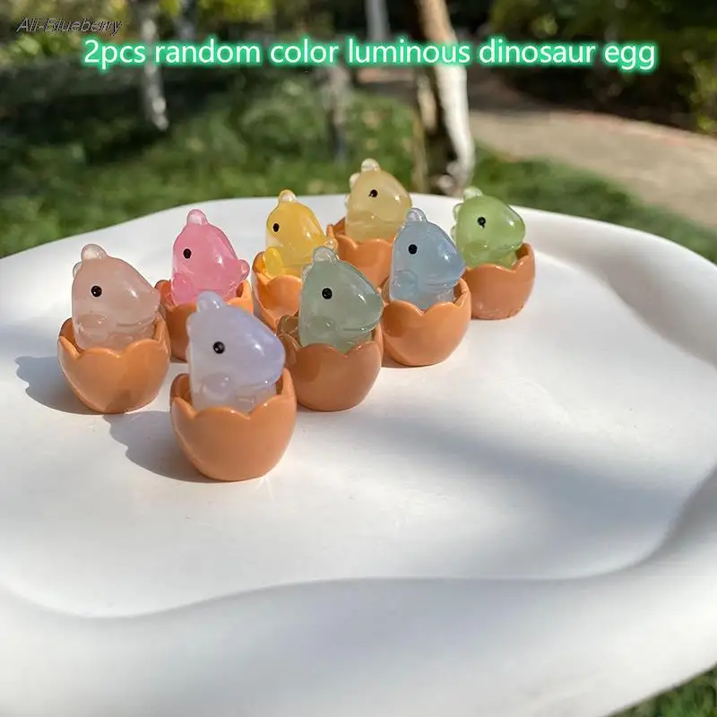 

1/2/5 Pcs Mini Cartoon Dinosaurs Luminous Ornaments Cute Resin Doll Car Home Decoration Gift