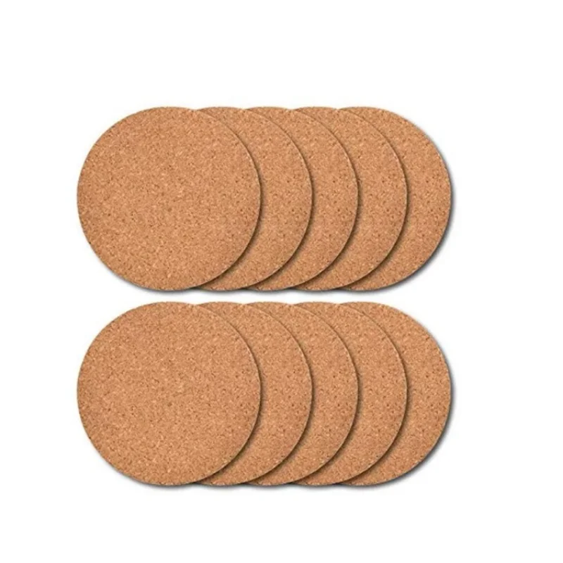 10/20Pcs Handy Round Shape Dia 9cm Plain Natural Cork Coasters Wine Drink Coffee Tea Cup Mats Table Pad For Home Office Kitchen images - 6