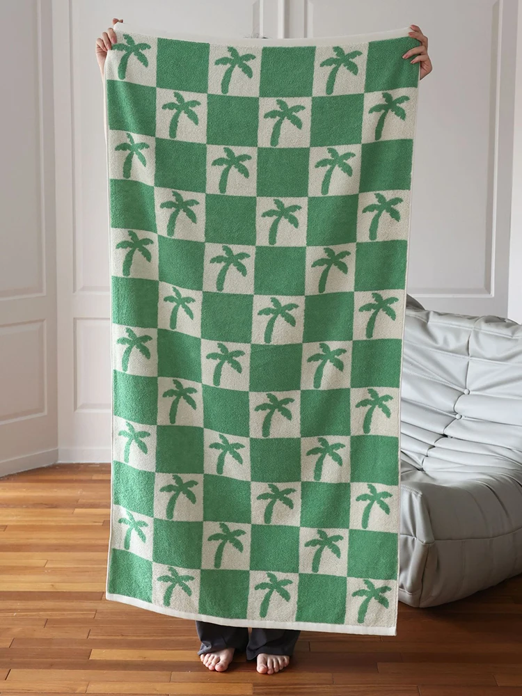Retro Plaid Cotton Beach Bath Towel bath towels,cotton towel