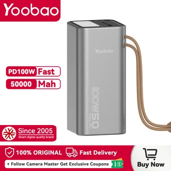 50000mAh PD100W Yoobao Power Bank Batteria esterna Carica rapida USB C Potente Powerbank portatile per laptop Xiaomi 13 iPhone 14