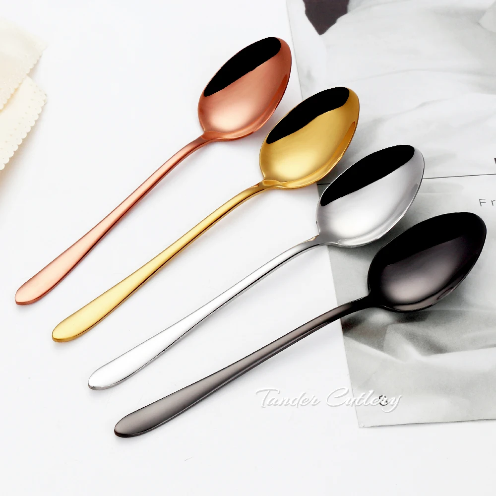 Stainless Steel Spoon Tea Spoon 3/6/12 Pieces Gold Stirring Teaspoon Stainless Steel Coffee Spoon Set Ice Cream Cake Dessert Mini Spoon Sliverware Party Cutlery