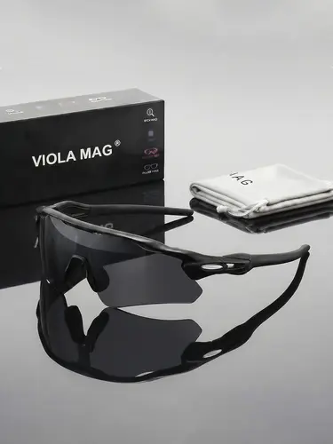 VIOLA MAG Integrated Half Frame Sunglasses, Color Film Unisex for Daily Travel Decoration, Anti Slip, with Mirror Bag - Image 3