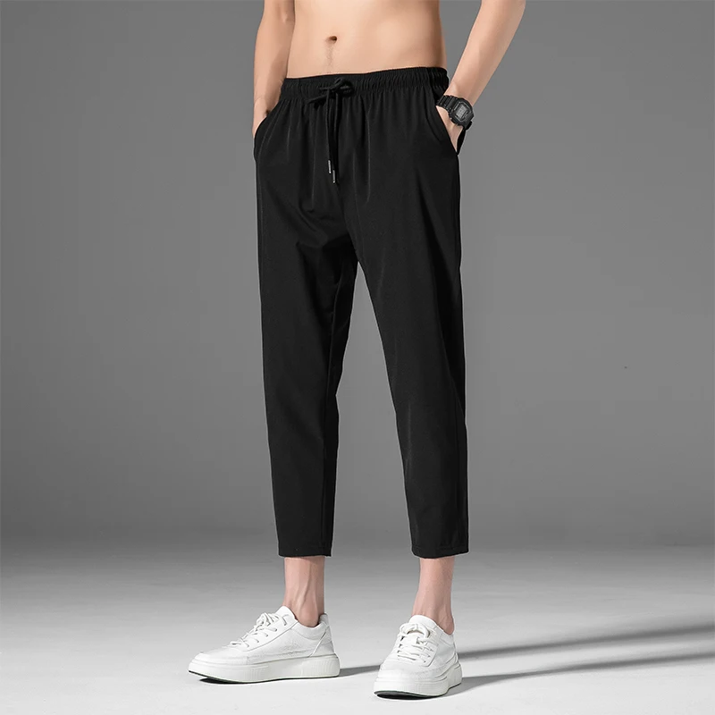 Pants men's Korean style trendy versatile cropped straight leg summer ins trendy brand fashionable elastic waisted men's casual 4