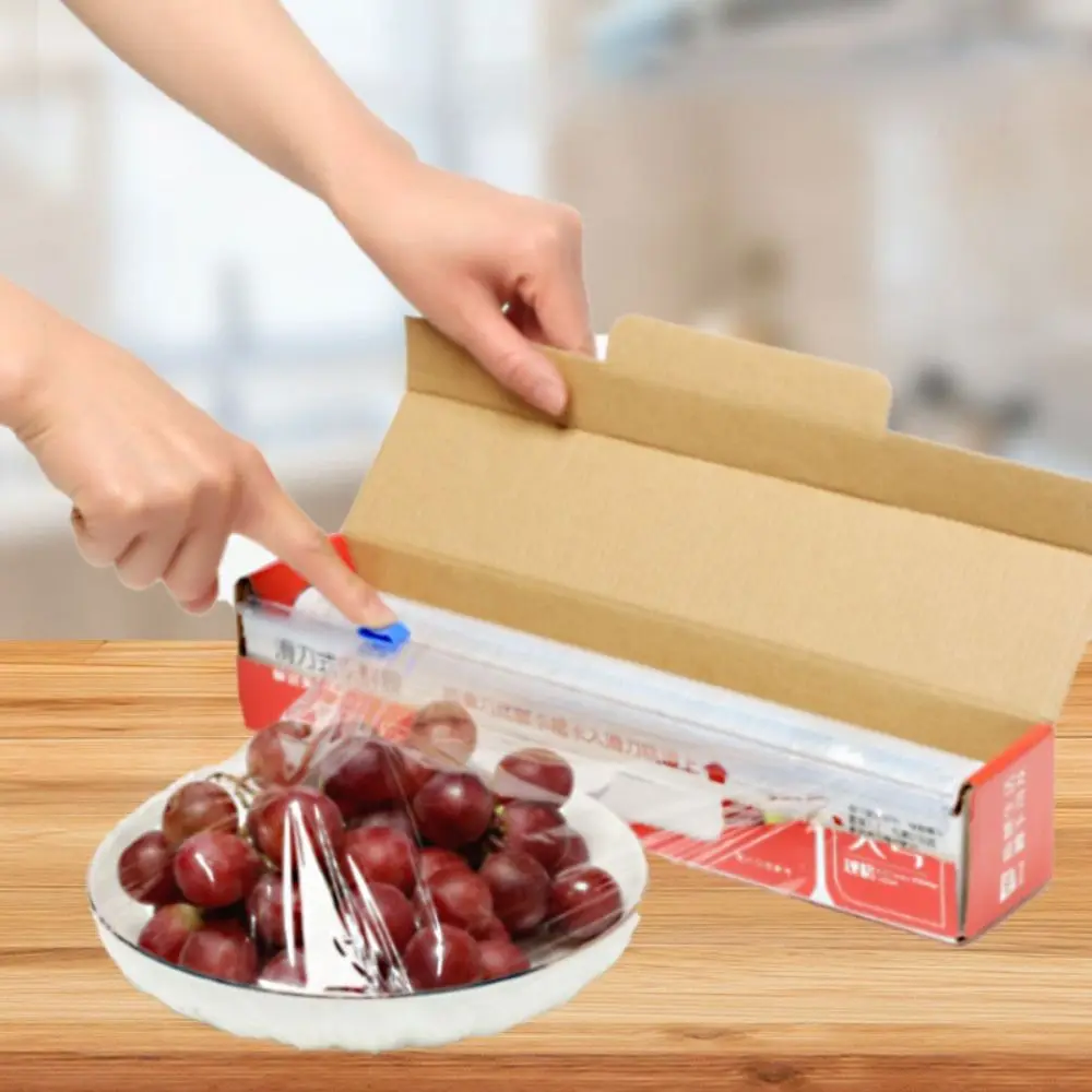 3pcs Convenient Plastic Wrap Dispensers Plastic Reusable Food Cling Film Cutter Slide Cling Film Cutting Strip Kitchen 2
