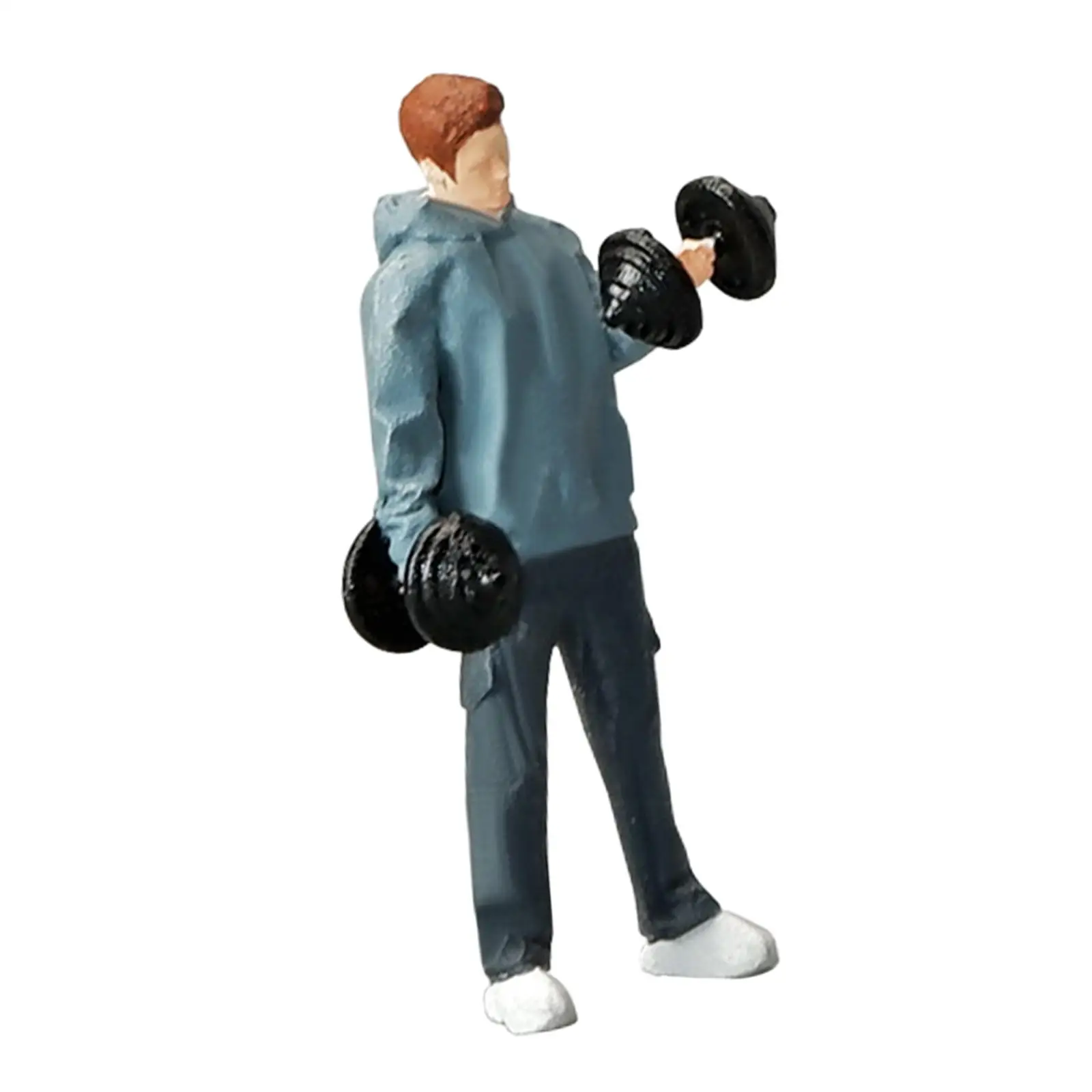 1/64 Fitness People Figures DIY Projects S Scale Layout Decoration Desktop Ornament Train Railway Collections Miniature Scenes