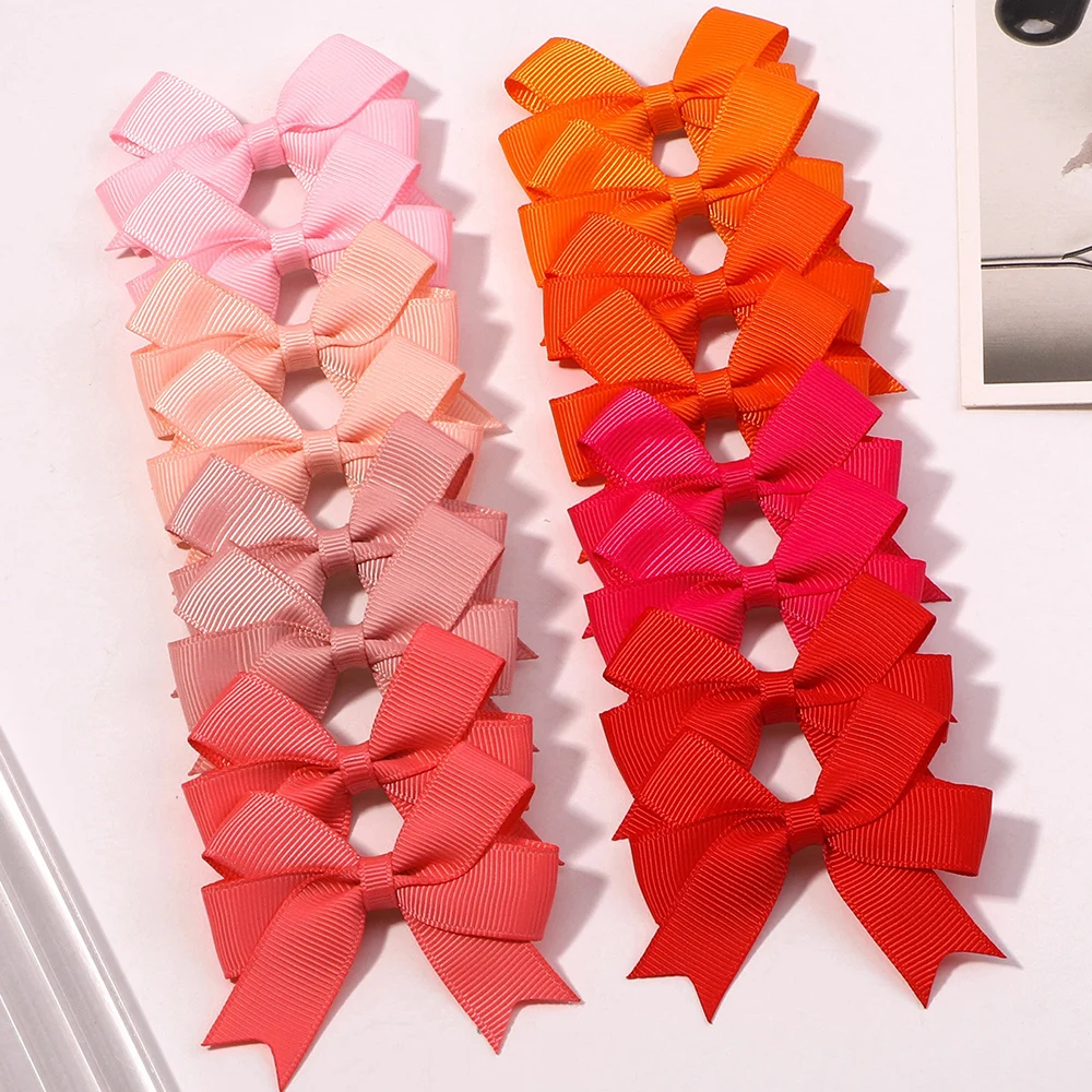 2Pcs/Set Hair Clip for Girls Colorful Ribbon Bowknot Mini Handmade Hairpins Barrettes Headwear Kids Baby Hair Accessories Gift