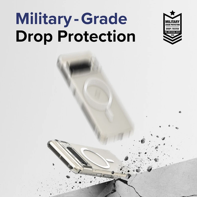 Clear Magnetic Phone Case with Wireless Charging and Shockproof Protection