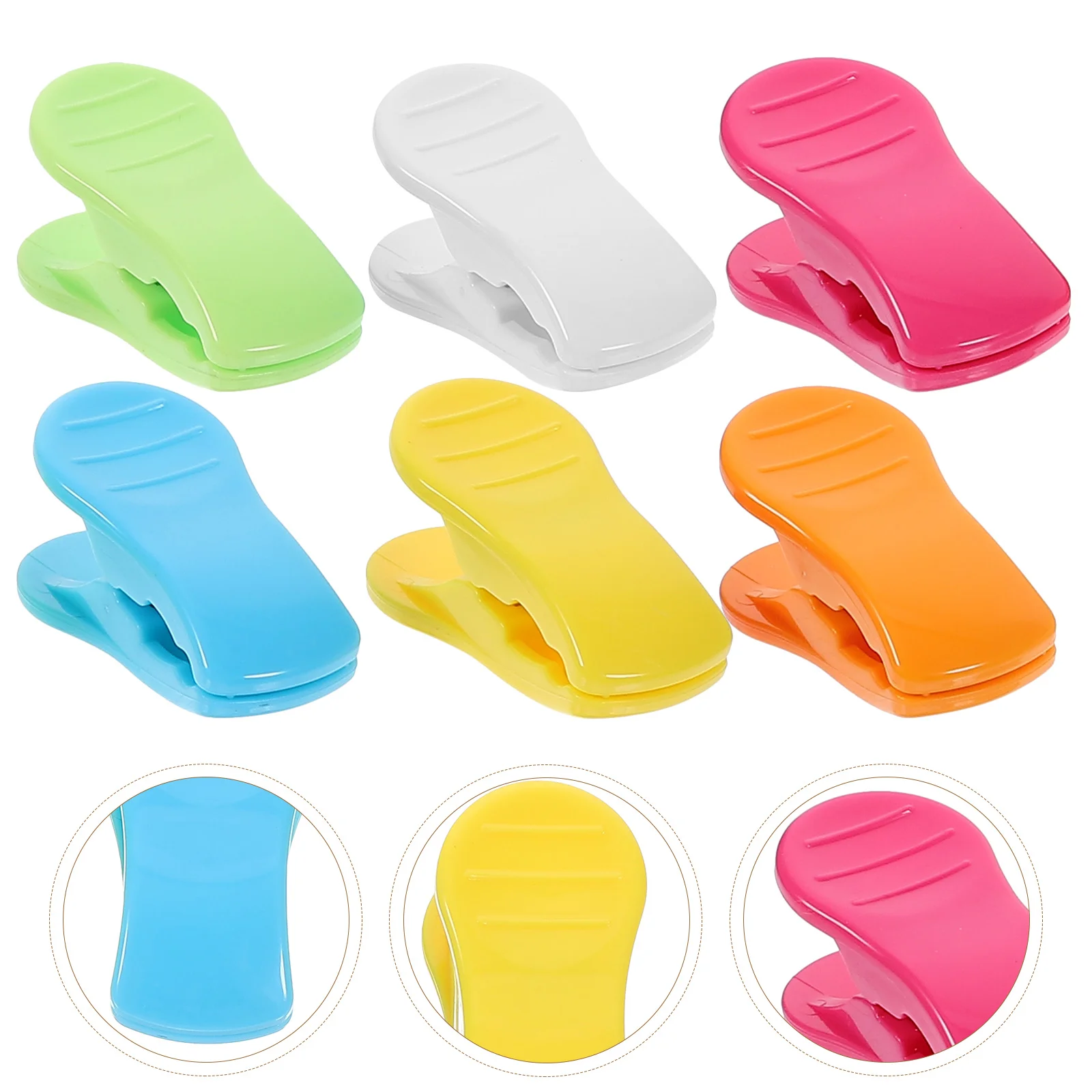

6pcs Plastic Clips Small Clothespins Food Snack Bag Sealing Clips Fixing Clamps