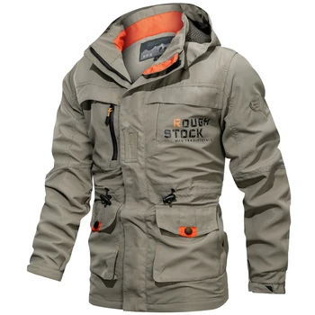 خريف جديد الرجال Stormtrooper سترة متوسطة طويلة عادية في الهواء الطلق مقنعين معطف البضائع الرجال عادية سترة عسكرية الربيع سترة واقية 3