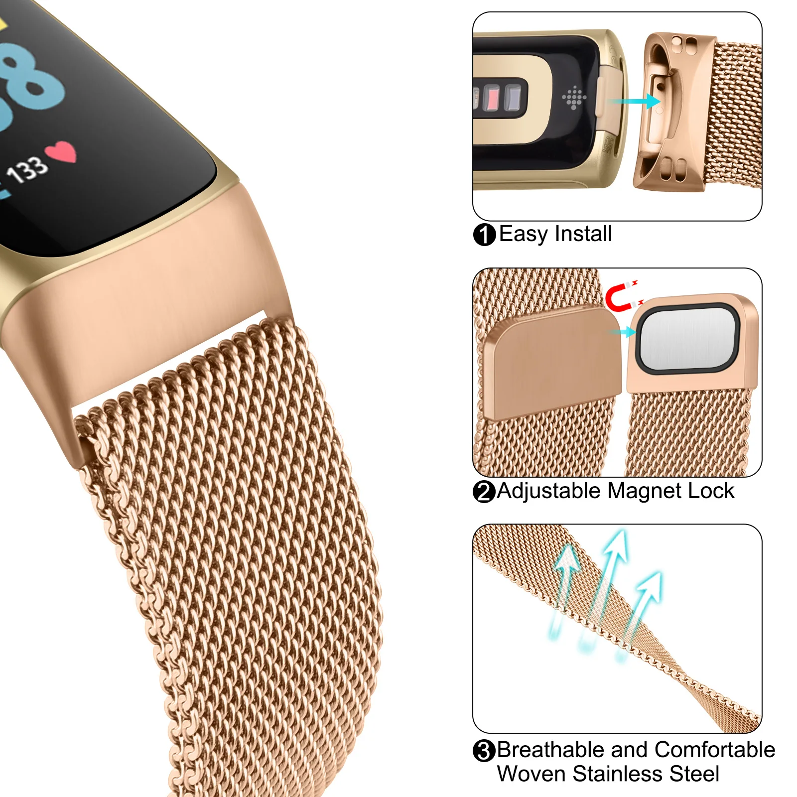 Fitbit  5 Ʈ ݼ ׳ƽ ð  Fitbit  4 3    Ʈ ü ׼