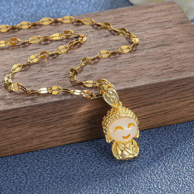 buddha chinese stone necklace