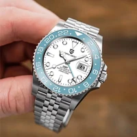 PAGANI DESIGN 2024 New 40MM GMT Watch Milk White Dial Top Brand Luxury Men Watch Ceramic Night Light Automatic Mechanical Watch 1