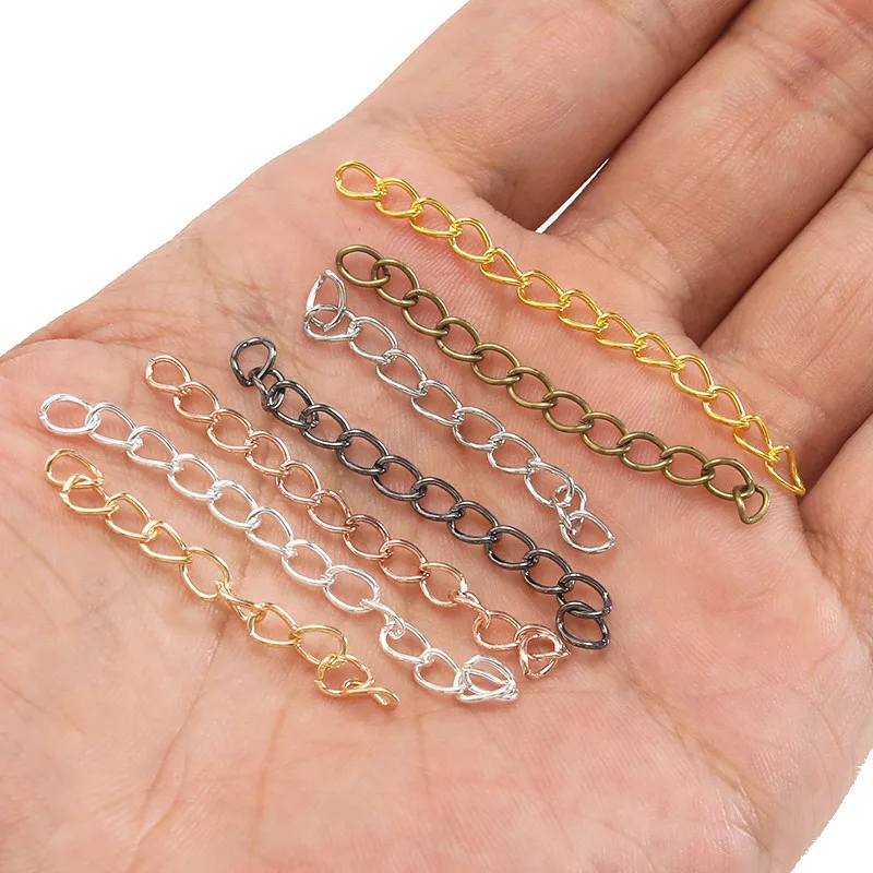 50Pcs 6 Farben Halskette Extender Armband Extender Erweiterung Tails DIY Handwerk Schmuck Finding Herstellung Passenden Anschlüsse HK021 – Detail 8