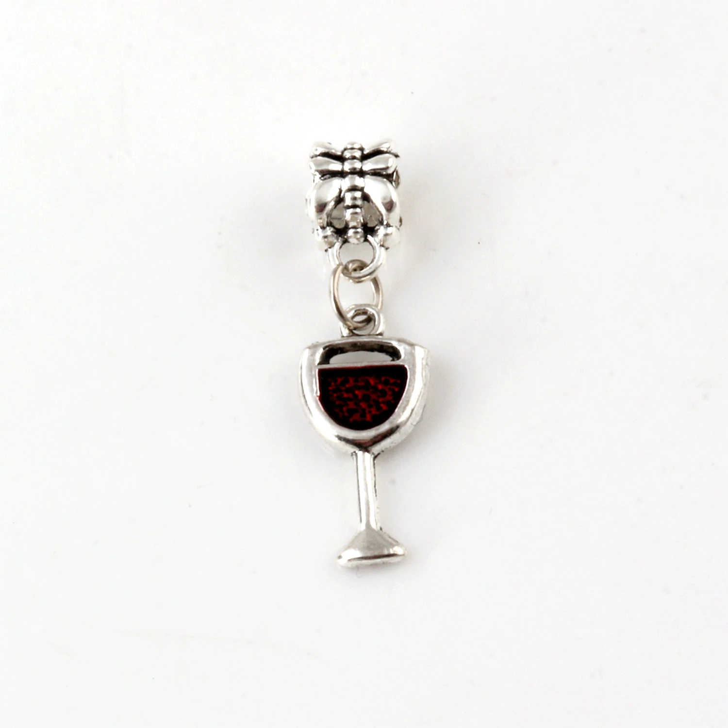 

15Pcs Red Wine Glass Goblet Drink Charm Pendant For Jewelry Making Findings 31*9mm( nm202)