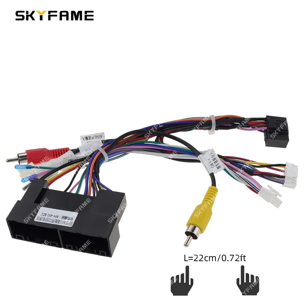 Car Wire Cable Adapter SKYFAME Car Wiring Harness Adapter Canbus Box Decoder Android Radio Power Cable For HyundaI Ix45 Santafe