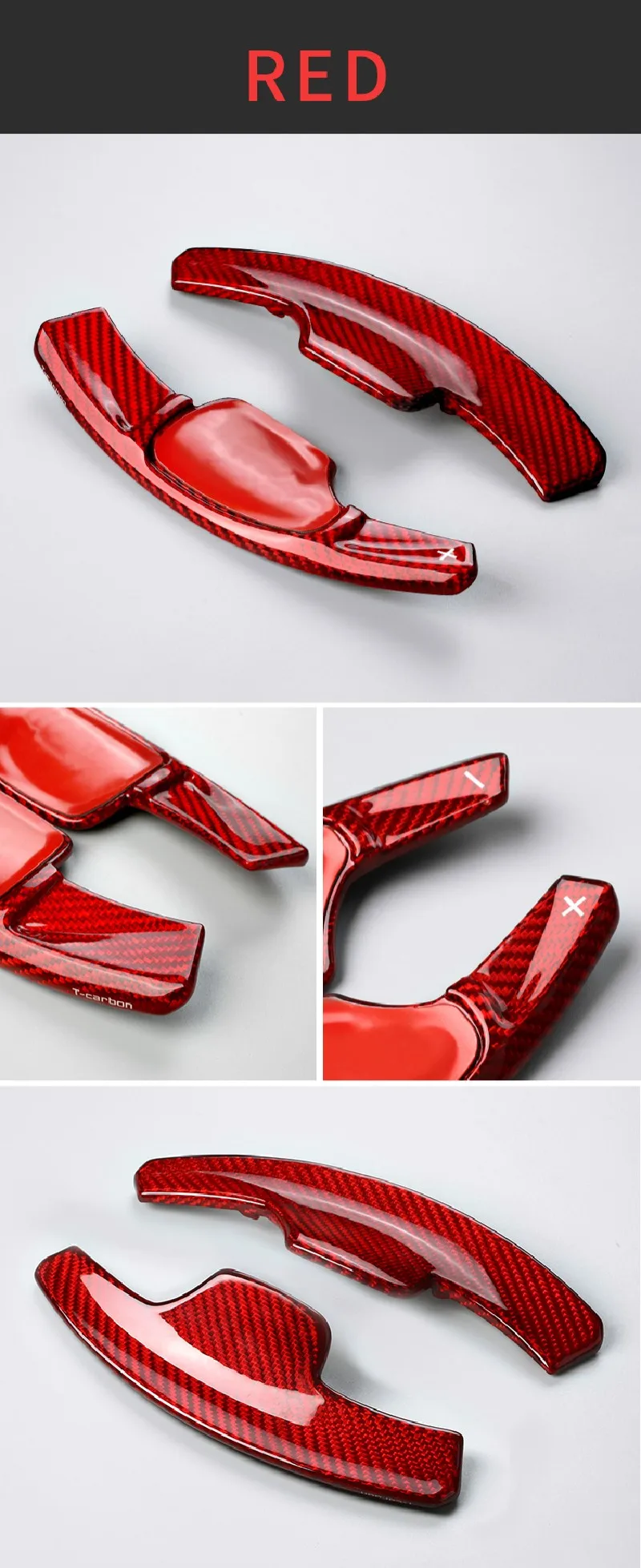 T-carbon Car Steering Wheel Paddle Shift For Cadillac CT4 CT5 Low-end Version 2017-2022 Carbon Fiber Paddle Shifter Extension
