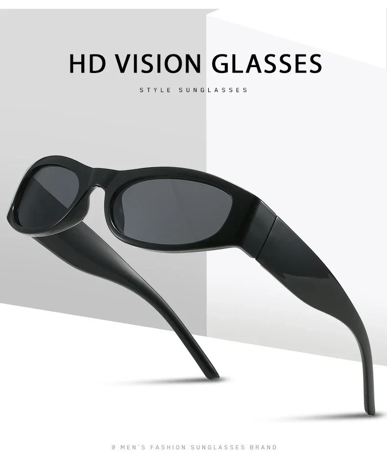 2er-Pack Kleine Y2K-Sonnenbrillen für Herren, Neue Trendige Marken-Designer-Quadratbrillen für Damen, Futuristischer Stil, Fahrrad-Eyewear – Detail 1