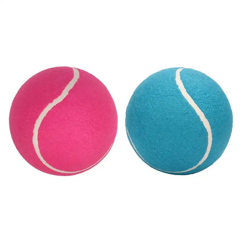 8 Inch Tennis Ball Rubber Core Plush Felt Durable Tennis Ball Toy
