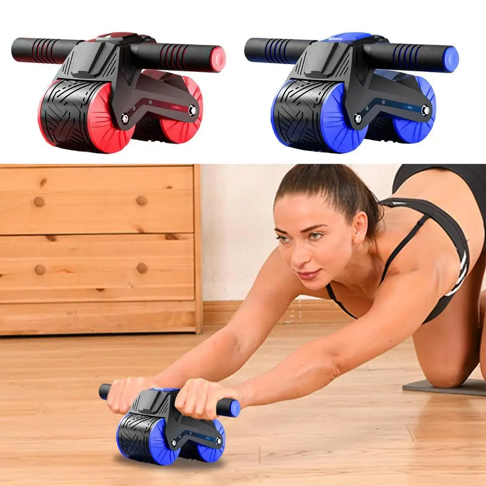 Description Picture 3 of itemFitness Ab Roller Coaster Wheel Automatic Rebound Belly Wheel Gym Fitness Double-Wheeled Core Roller Wheel For Belly Exercise