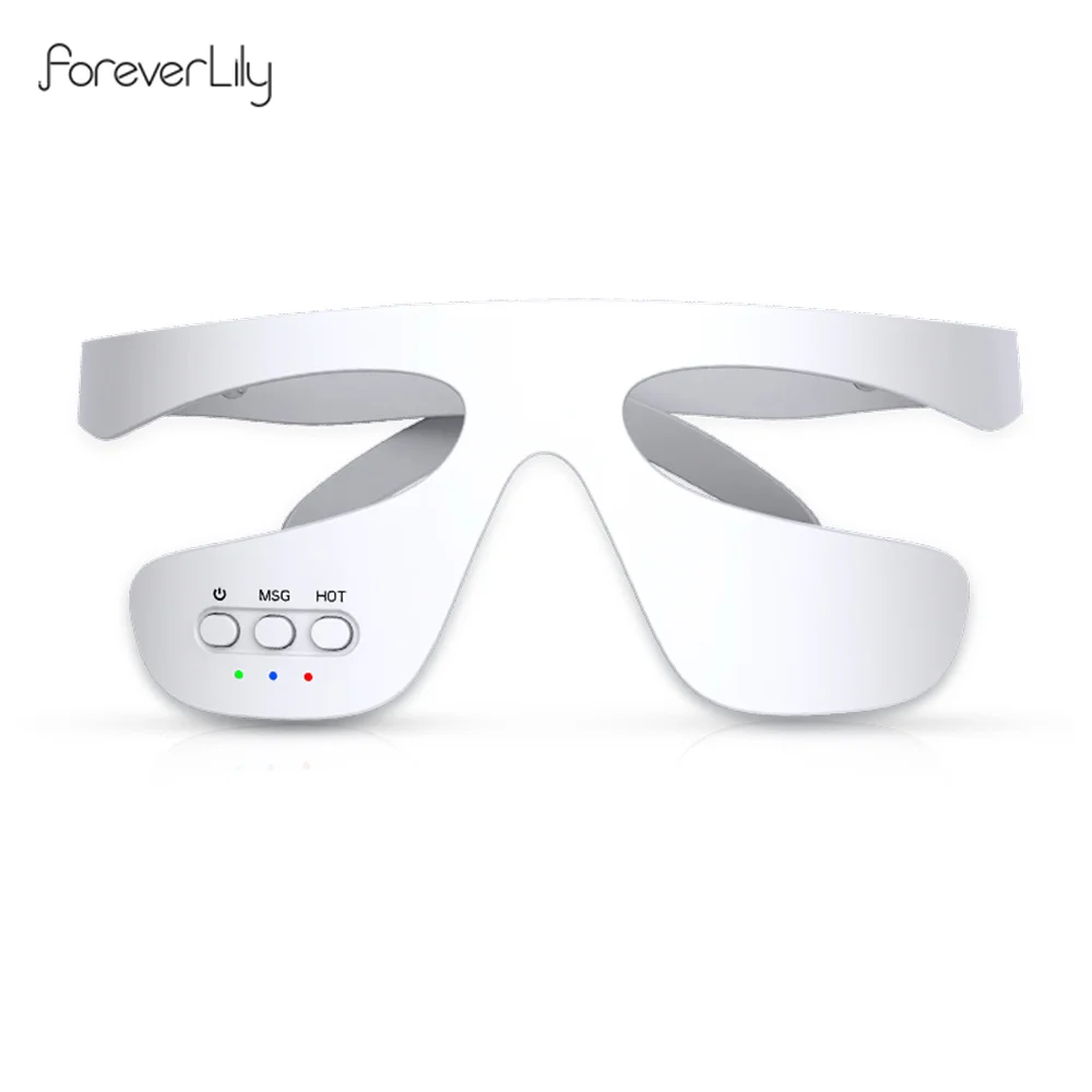 Red Light Electric Eye Massager Hot Compress Relieves Eye Fatigue Eyes Massage Glasses Eye Glasses Massager Dark Circles Remover
