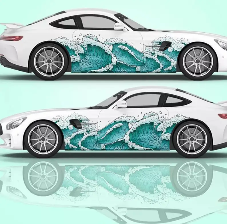 

The Great Wave Car Wrap, Japanese Ocean Wave, Universal Car Wrap, Cast Vinyl Wrap