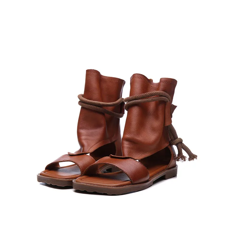 

The new summer 2023 fashion all-match women boots leather handmade flat shoes pd-037