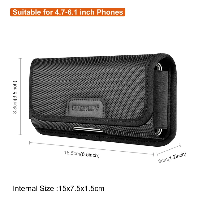 Versatile Nylon Phone Pouch with Belt Clip Holster
