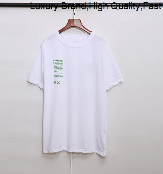 

Size European Men's Miss T-shirt Stripe Arrow Clothes Casual Tshirt Cotton OW Harajuku Streetwear Hop Loose White Short Sleeve