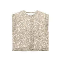 Zevity Women Vintage Floral Print Sleeveless Vest Tops Ladies Open Stitching Casual Clothes Ct332 - Image 2