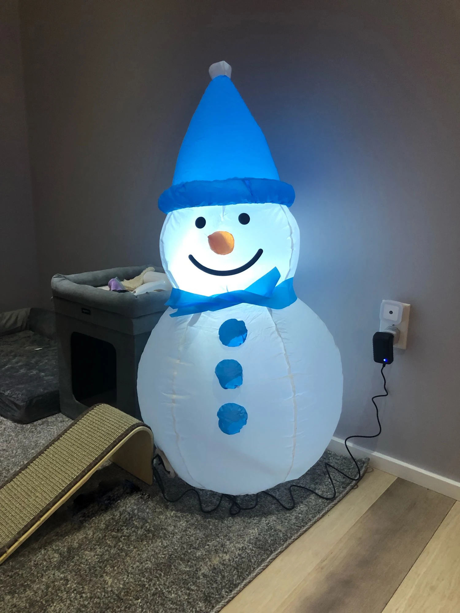 Christmas Snowman Inflatable Toys 1m Blow Up Yard Decoration with Led Lights for Garden Lawn Outdoor Indoor New Year Party Decor 6