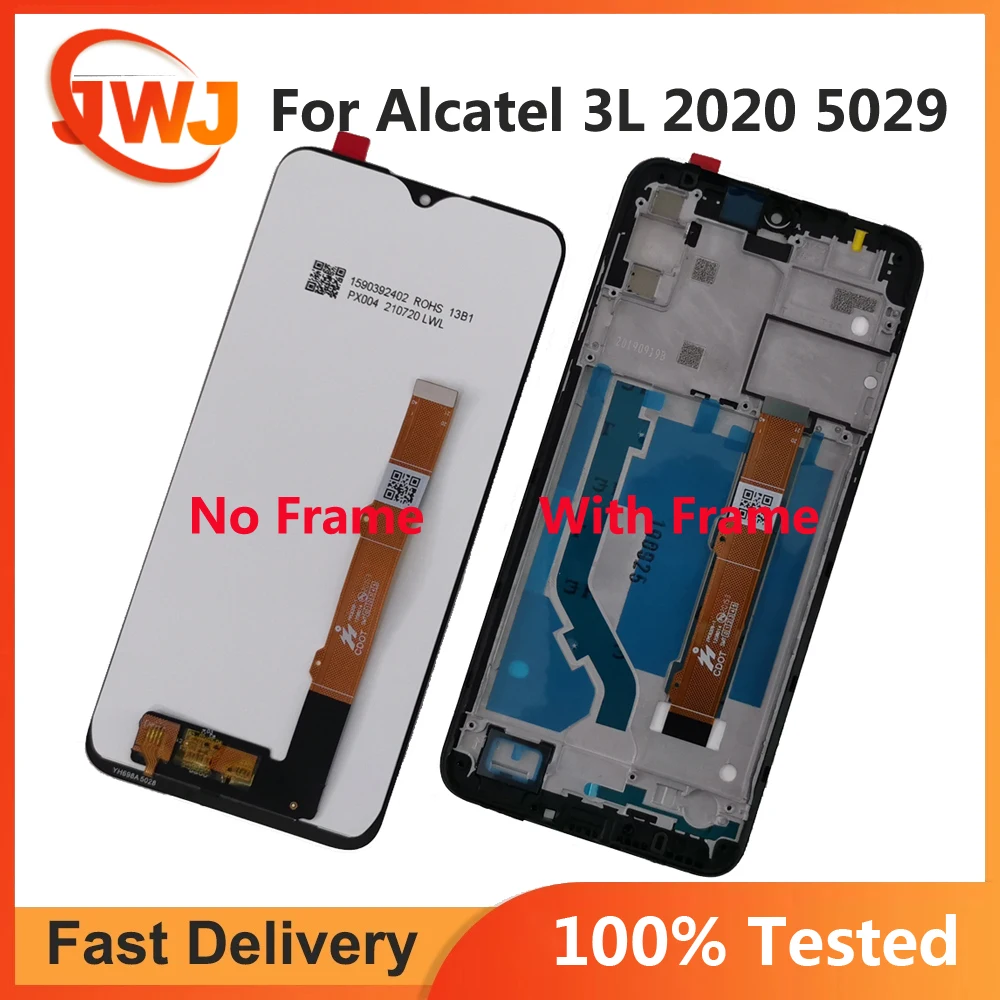 For ALCATEL 3L 2020 LCD Display With Frame Panel Digitizer Assembly Repair Replacement Parts 5029Y 5029D 5029 LCD Screen
