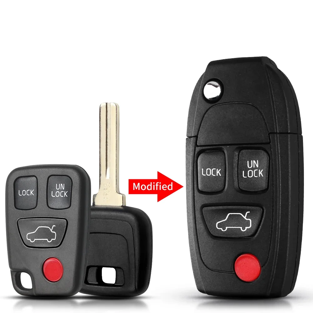 YIQIXIN 3 pulsanti Flip pieghevole guscio chiave per auto per...Custodia pieghevole di ricambio per guscio chiave auto a 3...3 Pulsanti Remoto Chiave Auto Guscio Lama Non Tagliata Pieghevole