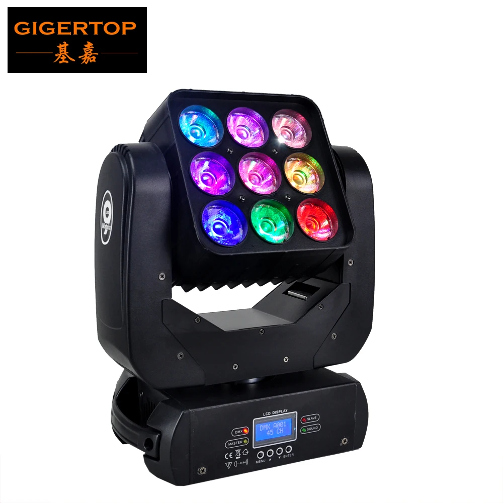 

Gigertop TP-L644 9 x 10W 4in1 RGBW Led Stage Light High Power LED Par Can With DMX512 Master Slave Flat DJ Equipment Controller