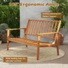 4 Pieces Garden Sofa Set, Outdoor Acacia Wood Conversation Set with Soft Cushions and Coffee Table, Outdoor Sectional Sofa Set 3