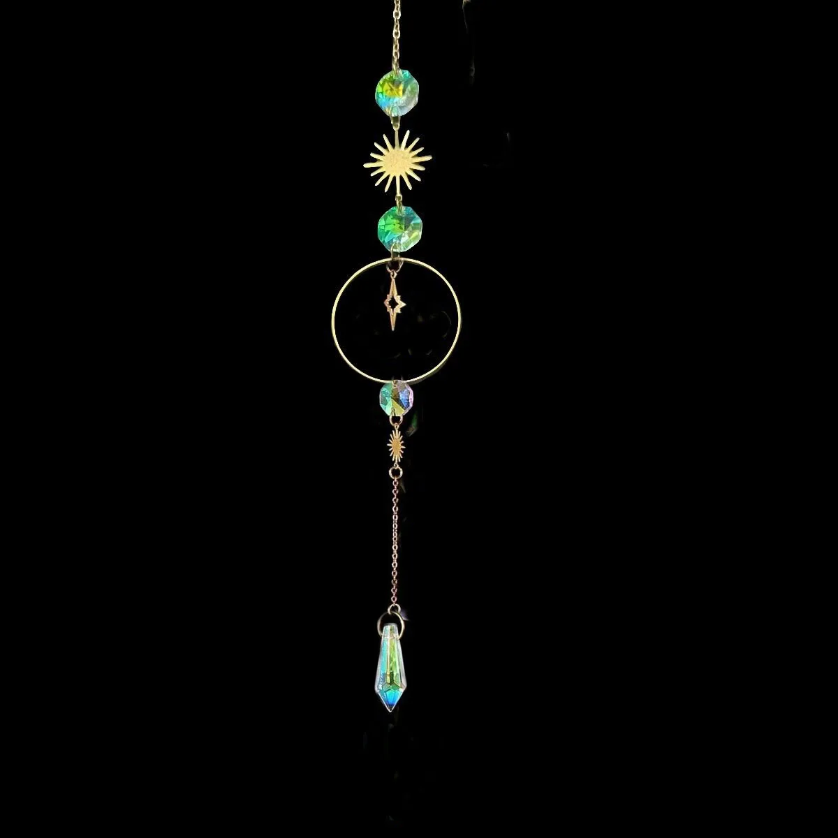 Acchiappasole In Cristallo Con Farfalla Dorata – Ciondolo Prisma Arcobaleno Per Finestre, Decorazione Luce Solare Per Casa E Giardino