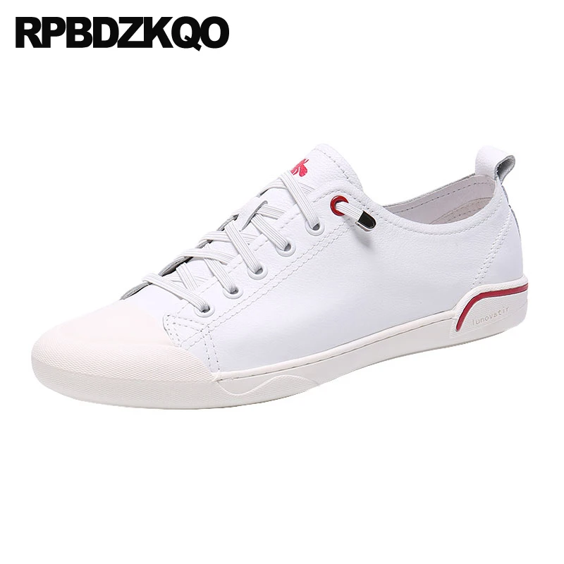 

Plus Size Trend Lace Up Round Toe Real Leather Shoes Animal Popular Athletic Trainers Skate Korean 45 Sport Flats Sneakers Men