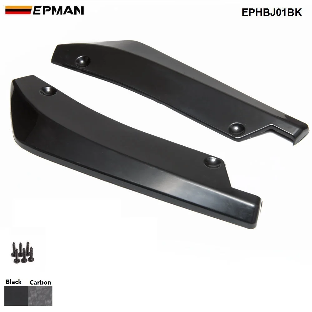 Epman 2PCS/SET Universal Car Rear Bumper Lip Splitter Diffuser Chin Spoiler Canard Deflector EPHBJ01