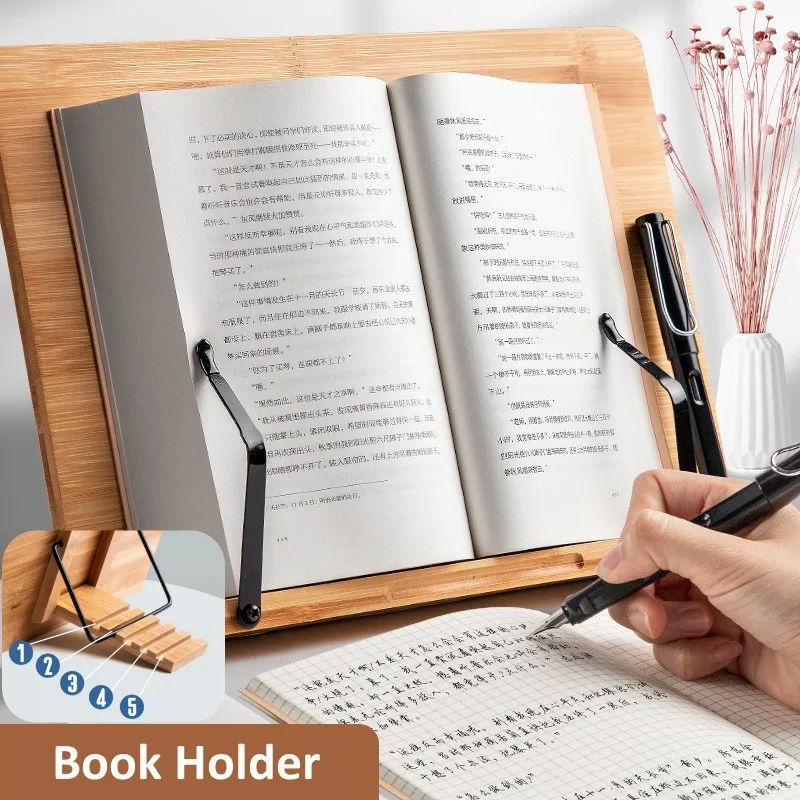 

Регулируемый Поднос для книг, деревянная рамка, подставка для чтения и книжной полки, держатель для страниц, бумажных зажимов, подставка для книг, подставка для планшетов и рецептов