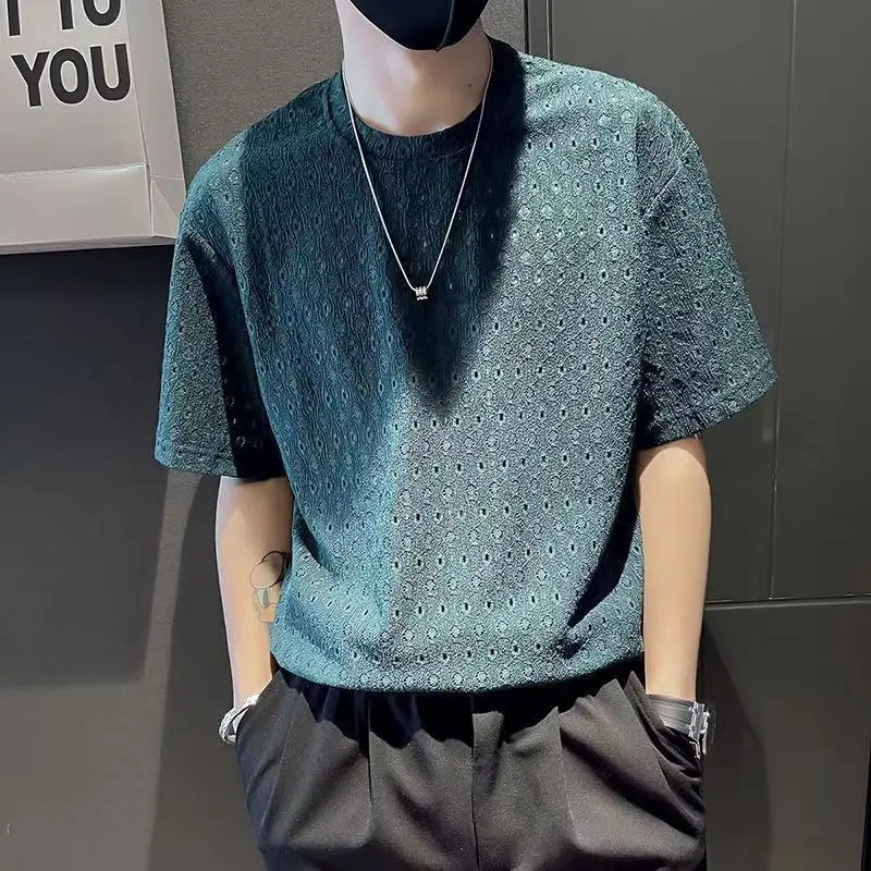 

Thin Spring Summer Solid Color Round Neck Man Simplicity Short Sleeve T-Shirts Pullovers Fashion Casual Men's Clothing Loose