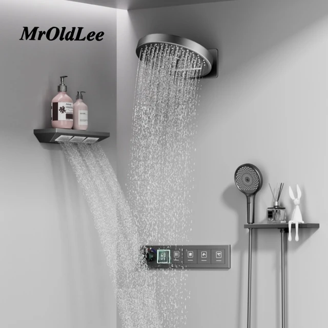 Shower System Set 2025 in Wall Mount With Thermostatic Multi-Function Mixer Rainfall For Showering Luxury Bathroom Smart Home