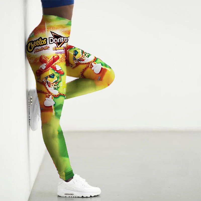 Sport Leggings Women 3D Snacks Printed Tights Yoga Pants Gym Clothing Femme Seamless Leggings for Female Leginsy Damskie Push Up