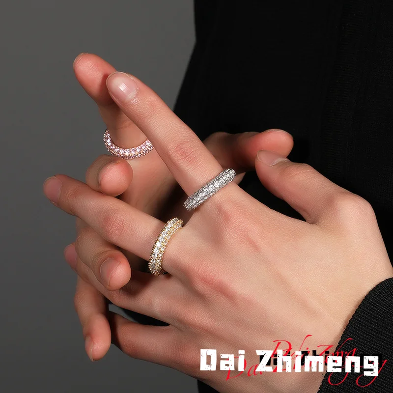 

DZM парные инкрустированные европейские и американские позолоченные кольца в стиле хип-хоп Instagram персонализированные модные мужские универсальные аксессуары в стиле хип-хоп