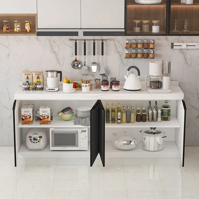 ตู้ครัวไม้สไตล์นอร์ดิก ท็อปเคาน์เตอร์หินอ่อน อ่างล้างจานสแตนเลส อ่างล้างผัก เฟอร์นิเจอร์ครัว FYKC 3