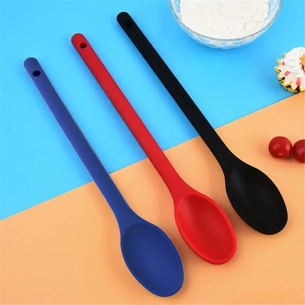 Salad Mixing Spoon Nonstick Silicone Cooking Spoon Long Handle Spoon Baking Spoons Salad Stirring Mixing Serving Scoop Cuchara