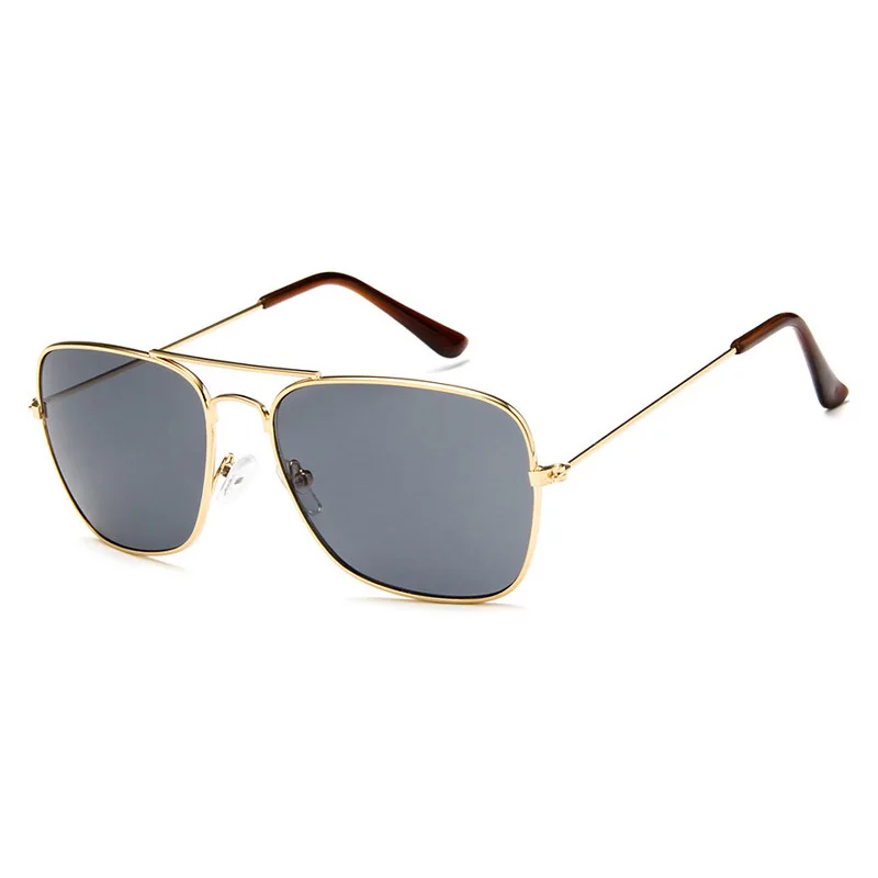 Shonemes Vintage Square Sunglasses with Double Bridge Metal Frame and UV400 Protection