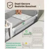 5 in 1 Baby Bassinet Bedside Sleeper, Baby Bedside Crib 5 Functions,Bedside Sleeper, Bassinet Crib, Changing Station for Newborn 5