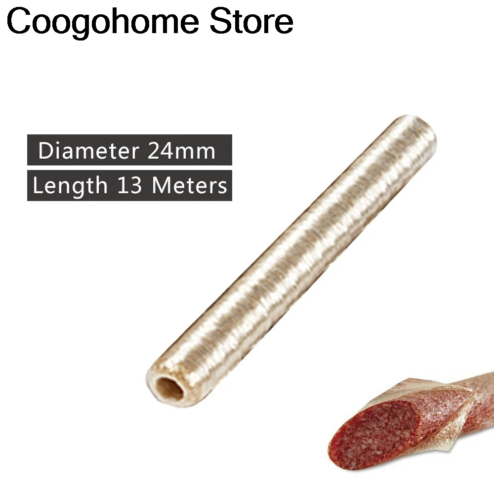 Cellulose Sausage Casing 13Mx Diameter 24mm Hala Sausage Casing Meat Filling Tool Vegan Sausages Ham Maker Kitchen Tools