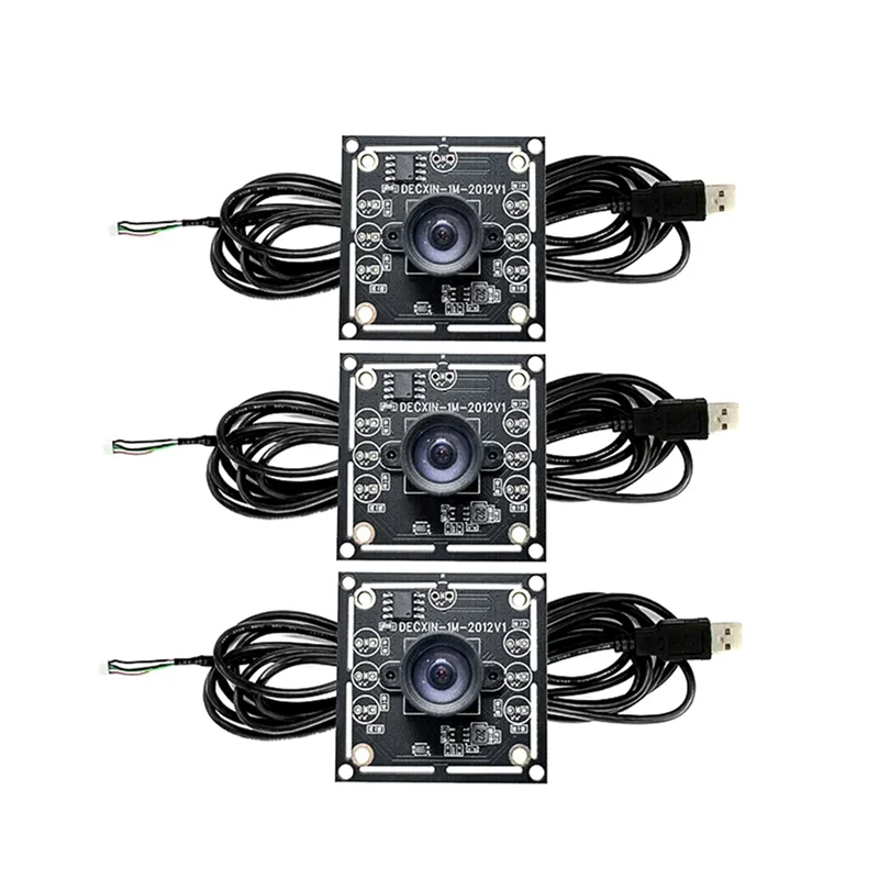 L06A-12PCS 100도 카메라 모듈 1MP OV9732 1280X720 USB 프리 드라이버 수동 초점, Winxp/7/8/10용 2미터 케이블 포함